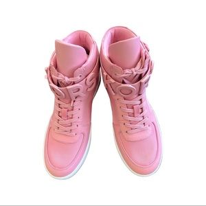 Women's Pink Cortlandt Embellished Leather High-top Sneaker.